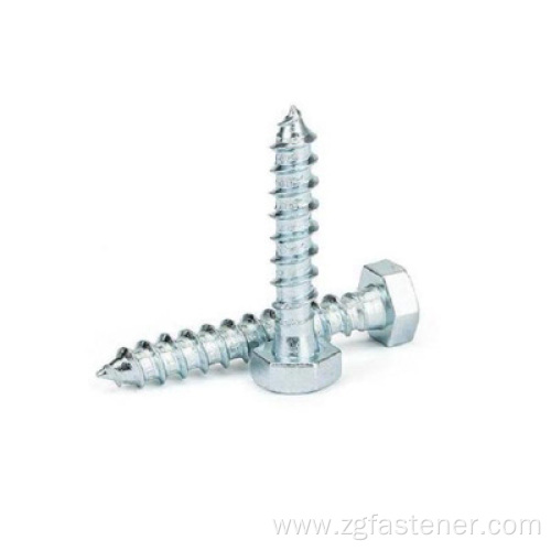 DIN571 grade4.8 Blue and white zinc wood screws